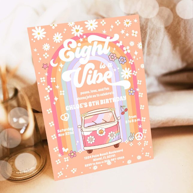 Invitación de cumpleaños Retro Hippie (Subido por el creador)