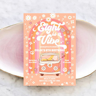 Invitación de cumpleaños Retro Hippie