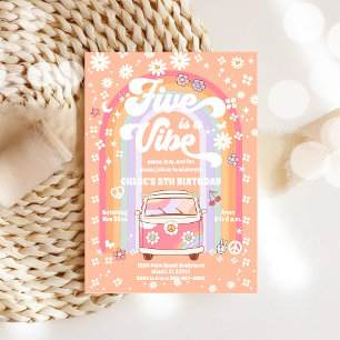 Invitación de cumpleaños Retro Hippie