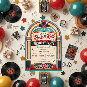 Invitación de cumpleaños Retro Jukebox