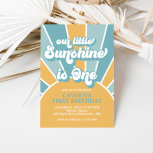 Invitación de cumpleaños Retro Our Little Sunshine