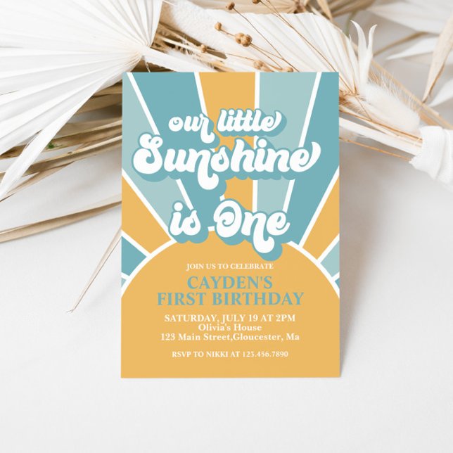 Invitación de cumpleaños Retro Our Little Sunshine (Subido por el creador)