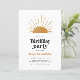 Invitación de cumpleaños Retro Sunshine