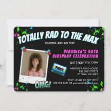 Invitación de cumpleaños retro totalmente de los 8