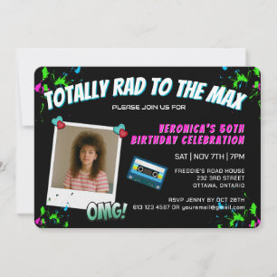 Invitación de cumpleaños retro totalmente de los 8