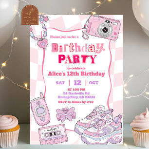 Invitación de cumpleaños retro Y2k