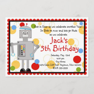 Invitación de cumpleaños Robot
