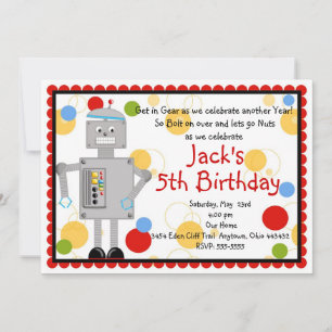 Invitación de cumpleaños Robot