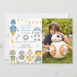 Invitación de cumpleaños Robot con foto