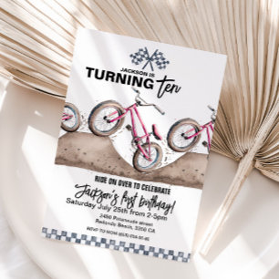 Invitación de cumpleaños roja de BMX, cualquier ed