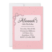 Invitación de cumpleaños rosa
