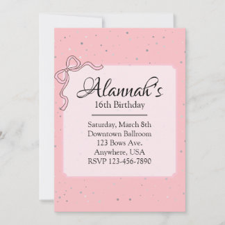Invitación de cumpleaños rosa