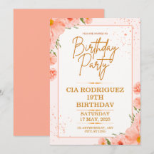 invitación de cumpleaños rosa