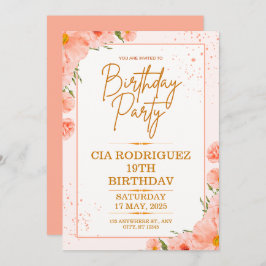 invitación de cumpleaños rosa