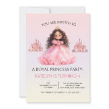 Invitación de cumpleaños rosa de fiesta de princes