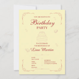Invitación de cumpleaños rosa elegante