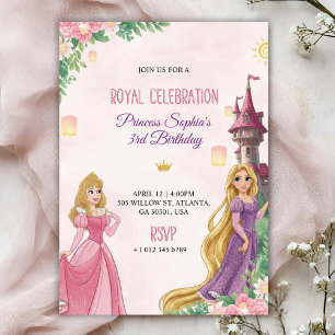 Invitación de cumpleaños rosa elegante