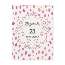 Invitación de cumpleaños rosa linda 21 de nuevo