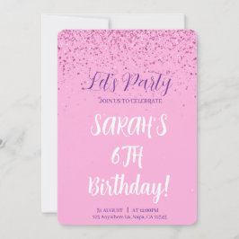 Invitación de cumpleaños rosa personalizable