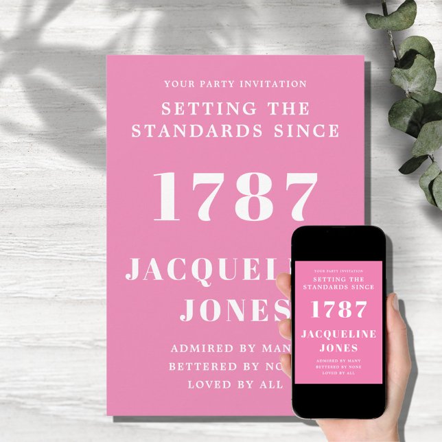 Invitación De Cumpleaños Rosa Y Blanco (Subido por el creador)