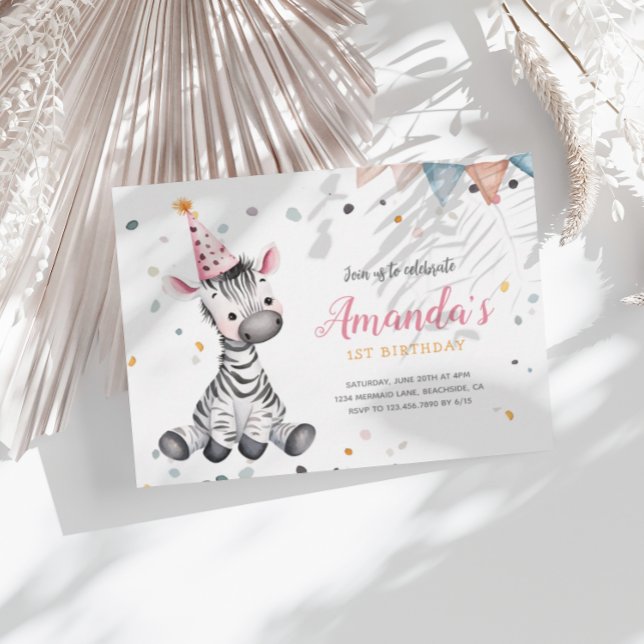 Invitación de cumpleaños rosado a animales Fiestas (Subido por el creador)