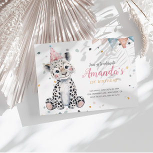 Invitación de cumpleaños rosado a animales Fiestas