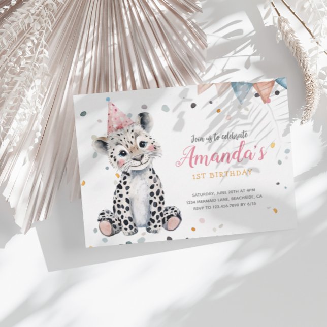 Invitación de cumpleaños rosado a animales Fiestas (Subido por el creador)