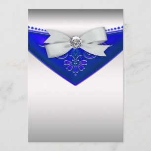 Invitación de cumpleaños Royal Blue White Diamond