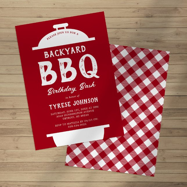Invitación de cumpleaños Rustic Red BBQ (Subido por el creador)