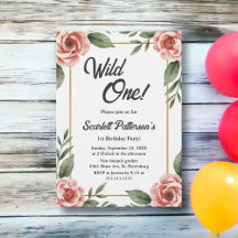 Invitación de cumpleaños rústica boho floral acuar