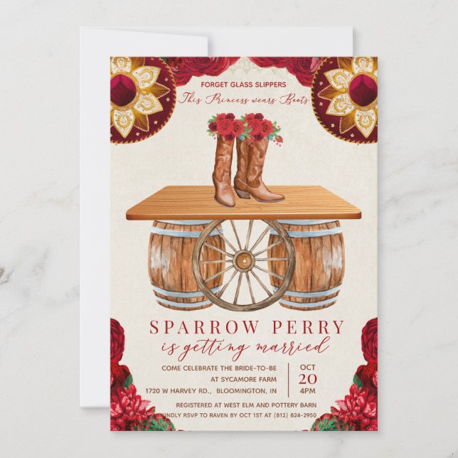 Invitación de cumpleaños rústica del país occident (Anverso)