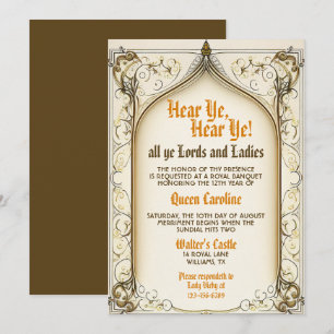 Invitación de cumpleaños rústica del Renacimiento