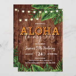 Invitación de cumpleaños Rústico de Aloha Tropical