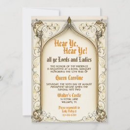 Invitación de cumpleaños Rústico del Renacimiento 