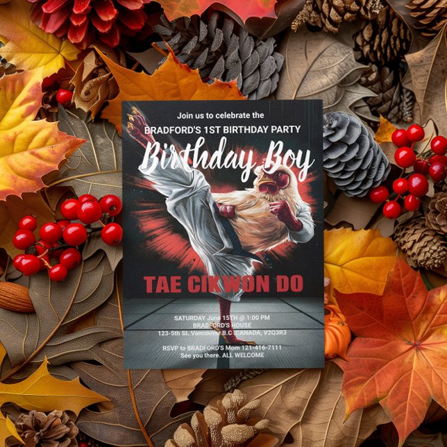 Invitación de cumpleaños: Saco de boxeo pataleando (Subido por el creador)