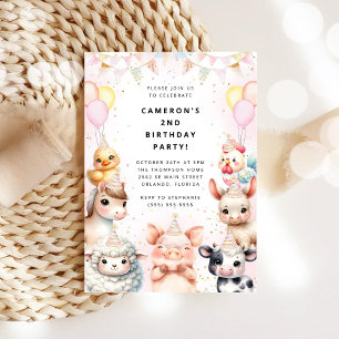 Invitación de cumpleaños safari de animales de fie