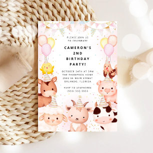 Invitación de cumpleaños safari de animales de fie
