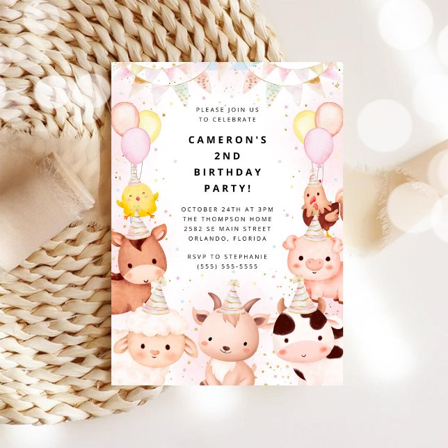 Invitación de cumpleaños safari de animales de fie (Subido por el creador)