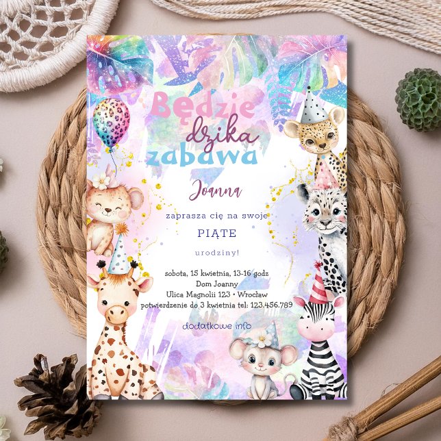 Invitación de cumpleaños safari de diversión salva (Subido por el creador)