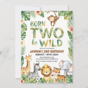 Invitación de cumpleaños Safari de la Jungla Nacid