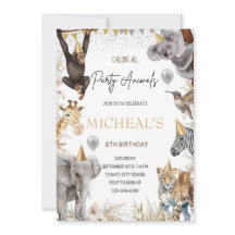 Invitación de cumpleaños safari EDITABLE Animal de