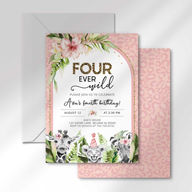 Invitación de cumpleaños Safari Four Ever Wild (Subido por el creador)