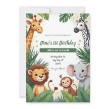 Invitación de cumpleaños Safari Jungle