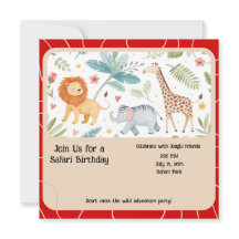 Invitación de cumpleaños Safari Jungle