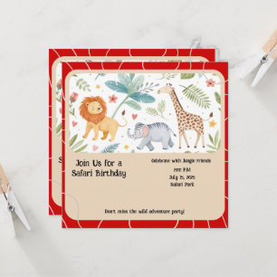 Invitación de cumpleaños Safari Jungle