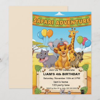 Invitación de cumpleaños Safari Jungle | cumpleaño