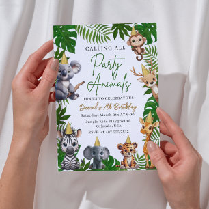 Invitación de cumpleaños Safari Jungle para niños