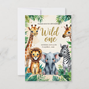 Invitación de cumpleaños Safari Wild One