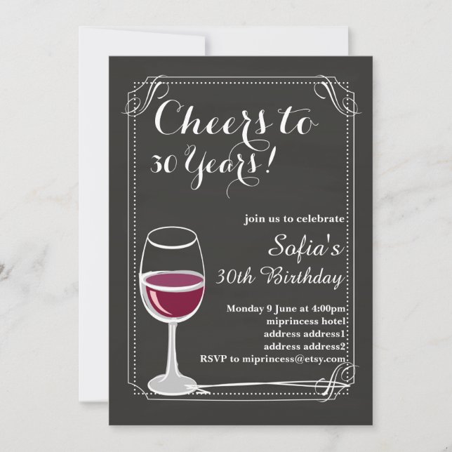 Invitación de cumpleaños, ¡Salud a cualquier año! (Anverso)