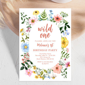 Invitación de Cumpleaños Salvaje con Flores Silves